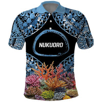 Personalised Nukuoro Micronesia Atoll Polo Shirt with Pacific Coral Reef