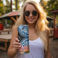Personalised Nukuoro Micronesia Atoll Skinny Tumbler with Pacific Coral Reef