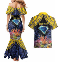 Tokelau Atafu Atoll Personalised Couples Matching Mermaid Dress and Hawaiian Shirt Pacific Coral Reef Vibe LT9 - Polynesian Pride