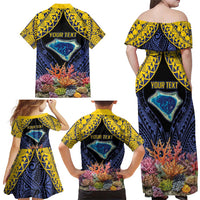 Tokelau Atafu Atoll Personalised Family Matching Off Shoulder Maxi Dress and Hawaiian Shirt Pacific Coral Reef Vibe LT9 - Polynesian Pride