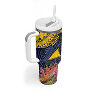 Tokelau Atafu Atoll Personalised Tumbler With Handle Pacific Coral Reef Vibe LT9 - Polynesian Pride