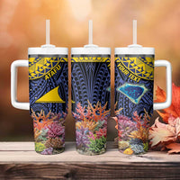 Tokelau Atafu Atoll Personalised Tumbler With Handle Pacific Coral Reef Vibe LT9 - Polynesian Pride