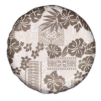 Vintage Hawaii Spare Tire Cover Hibiscus Tapa Tribal With Hawaiian Quilt Pattern Gold LT9 - Polynesian Pride