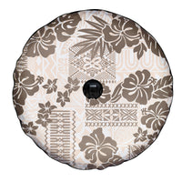 Vintage Hawaii Spare Tire Cover Hibiscus Tapa Tribal With Hawaiian Quilt Pattern Gold LT9 - Polynesian Pride