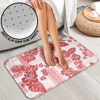 Vintage Hawaii Bathroom Set Hibiscus Tapa Tribal With Hawaiian Quilt Pattern Red LT9 - Polynesian Pride