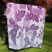 Vintage Hawaii Quilt Hibiscus Tapa Tribal With Hawaiian Quilt Pattern Violet LT9 - Polynesian Pride
