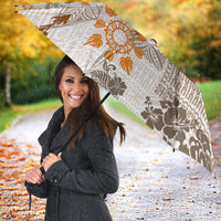 Hawaii Tapa Tribal Umbrella With Hawaiian Quilt Pattern Gold - Polynesian Pride