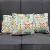 Hawaii Tapa Tribal Pillow Cover With Hawaiian Quilt Pattern Green - Polynesian Pride