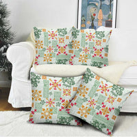 Hawaii Tapa Tribal Pillow Cover With Hawaiian Quilt Pattern Green - Polynesian Pride