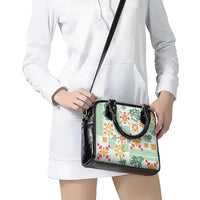 Hawaii Tapa Tribal Shoulder Handbag With Hawaiian Quilt Pattern Green LT9 - Polynesian Pride