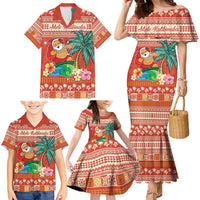 Hawaii Mele Kalikimaka Family Matching Mermaid Dress and Hawaiian Shirt Surfing Santa Funny Christmas LT9 - Polynesian Pride