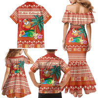Hawaii Mele Kalikimaka Family Matching Mermaid Dress and Hawaiian Shirt Surfing Santa Funny Christmas LT9 - Polynesian Pride