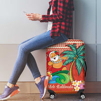 Hawaii Mele Kalikimaka Luggage Cover Surfing Santa Funny Christmas