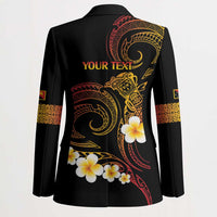 Personalised Papua New Guinea Sepik Blazer Plumeria Floral Tribal Pattern - Polynesian Pride