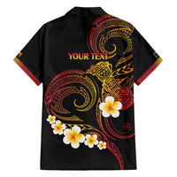 Personalised Papua New Guinea Sepik Family Matching Off Shoulder Short Dress and Hawaiian Shirt Plumeria Floral Tribal Pattern LT9 - Polynesian Pride