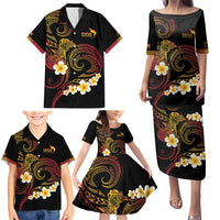 Personalised Papua New Guinea Sepik Family Matching Puletasi and Hawaiian Shirt Plumeria Floral Tribal Pattern LT9 - Polynesian Pride