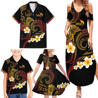 Personalised Papua New Guinea Sepik Family Matching Summer Maxi Dress and Hawaiian Shirt Plumeria Floral Tribal Pattern LT9 - Polynesian Pride