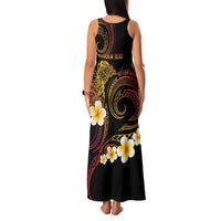 Personalised Papua New Guinea Sepik Family Matching Tank Maxi Dress and Hawaiian Shirt Plumeria Floral Tribal Pattern LT9 - Polynesian Pride