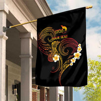 Personalised Papua New Guinea Sepik Garden Flag Plumeria Floral Tribal Pattern - Polynesian Pride