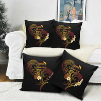 Personalised Papua New Guinea Sepik Pillow Cover Plumeria Floral Tribal Pattern - Polynesian Pride