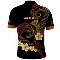 Personalised Papua New Guinea Sepik Polo Shirt Plumeria Floral Tribal Pattern - Polynesian Pride