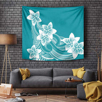 Polynesian Plumeria Flowers Tribal Tapestry Pacific Tattoo Teal Style LT9 Teal - Polynesian Pride