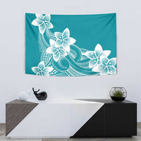 Polynesian Plumeria Flowers Tribal Tapestry Pacific Tattoo Teal Style LT9 - Polynesian Pride