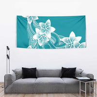 Polynesian Plumeria Flowers Tribal Tapestry Pacific Tattoo Teal Style LT9 - Polynesian Pride