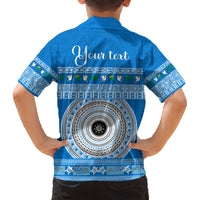 Personalised Fiji Marau Na Kerisimasi Family Matching Summer Maxi Dress and Hawaiian Shirt Merry Christmas Tapa Pattern Blue Style LT9 - Polynesian Pride
