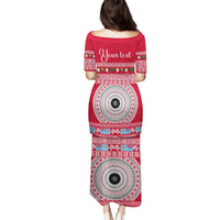 Personalised Fiji Marau Na Kerisimasi Puletasi Merry Christmas Tapa Pattern Red Style LT9 - Polynesian Pride