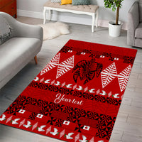 Personalised Tonga Kilisimasi Fiefia Area Rug Merry Christmas with Turtle Ngatu Pattern LT9 - Polynesian Pride