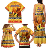 PNG Hamamas Krismas Family Matching Tank Maxi Dress and Hawaiian Shirt Papua New Guinea Bird Of Paradise Merry Christmas Gold Style LT9 - Polynesian Pride