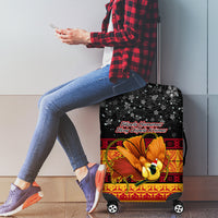 PNG Hamamas Krismas Luggage Cover Papua New Guinea Bird Of Paradise Merry Christmas Black Style LT9 - Polynesian Pride