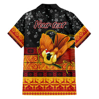 Personalised PNG Hamamas Krismas Family Matching Puletasi Dress and Hawaiian Shirt Papua New Guinea Bird Of Paradise Merry Christmas Black Style LT9 - Polynesian Pride