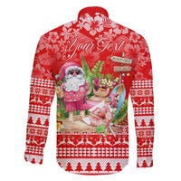 Personalised Hawaii Mele Kalikimaka Family Matching Off Shoulder Maxi Dress and Hawaiian Shirt Santa Beach Merry Christmas LT9 - Polynesian Pride
