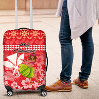 Hawaii Mele Kalikimaka Luggage Cover Santa Claus and Hula Dancing Merry Christmas LT9 Red - Polynesian Pride