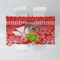 Hawaii Mele Kalikimaka Tablecloth Santa Claus and Hula Dancing Merry Christmas LT9 Red - Polynesian Pride