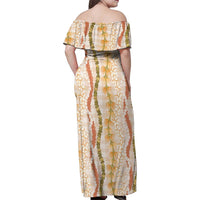 Hawaiian Ohia Lehua Lei Family Matching Off Shoulder Maxi Dress and Hawaiian Shirt Plaid Palaka Ahiehie Pattern LT9 - Polynesian Pride