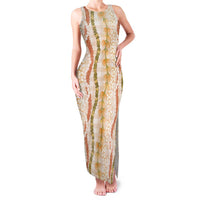 Hawaiian Ohia Lehua Lei Family Matching Tank Maxi Dress and Hawaiian Shirt Plaid Palaka Ahiehie Pattern LT9 Beige - Polynesian Pride