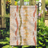 Hawaiian Ohia Lehua Lei Garden Flag Plaid Palaka Ahiehie Pattern LT9 Garden Flag Beige - Polynesian Pride