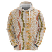 Hawaiian Ohia Lehua Lei Hoodie Plaid Palaka Ahiehie Pattern - Polynesian Pride