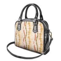 Hawaiian Ohia Lehua Lei Shoulder Handbag Plaid Palaka Ahiehie Pattern - Polynesian Pride