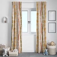 Hawaiian Ohia Lehua Lei Window Curtain Plaid Palaka Ahiehie Pattern - Polynesian Pride