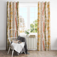 Hawaiian Ohia Lehua Lei Window Curtain Plaid Palaka Ahiehie Pattern - Polynesian Pride
