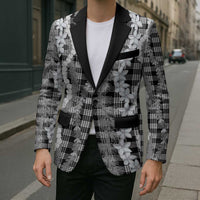 Hawaiian Ohia Lehua Lei Blazer Plaid Palaka Eleele Pattern - Polynesian Pride