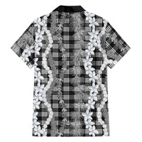 Hawaiian Ohia Lehua Lei Family Matching Mermaid Dress and Hawaiian Shirt Plaid Palaka Eleele Pattern - Polynesian Pride
