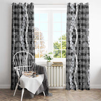 Hawaiian Ohia Lehua Lei Window Curtain Plaid Palaka Eleele Pattern - Polynesian Pride