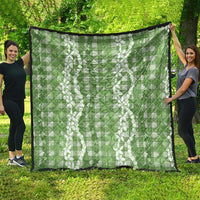 Hawaiian Ohia Lehua Lei Quilt Plaid Palaka Omaomao Pattern - Polynesian Pride