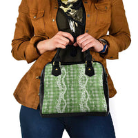 Hawaiian Ohia Lehua Lei Shoulder Handbag Plaid Palaka Omaomao Pattern - Polynesian Pride