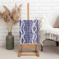 Hawaiian Ohia Lehua Lei Canvas Wall Art Plaid Palaka Uliuli hohonu Pattern - Polynesian Pride